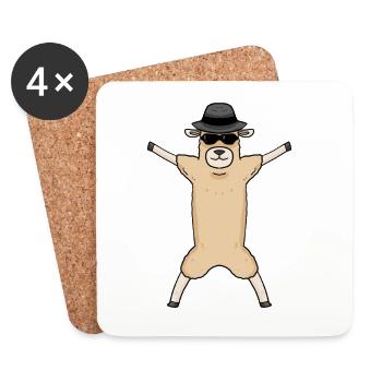 Cool Hug Alpaca - Coasters (set of 4) - white - Front