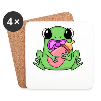 Baby Frosch - Untersetzer (4er-Set) - Weiß - Vorne