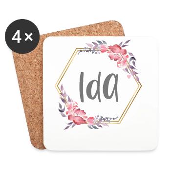 Ida Girl Name Baby Gift - Coasters (set of 4) - white - Front
