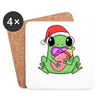 Frog Baby Christmas - Coasters (set of 4) - white - Front