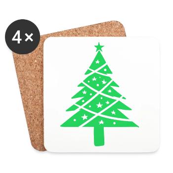 Frohe weihnachten Frohe weihnachten Frohe weihnach - Untersetzer (4er-Set) - Weiß - Vorne