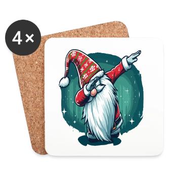Dabbing Christmas Gnome - Coasters (set of 4) - white - Front