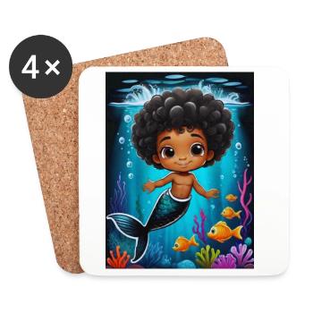 Zauberhafte Meerjungfrau Illustration - Untersetzer (4er-Set) - Weiß - Vorne
