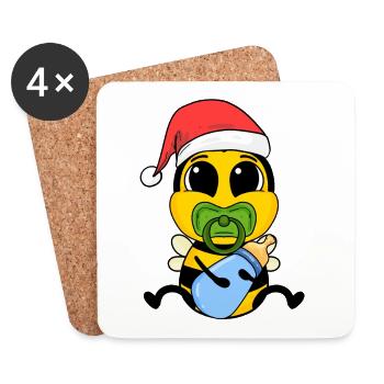 Bee Baby Christmas - Coasters (set of 4) - white - Front