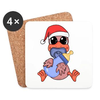 Chicken Baby Christmas - Coasters (set of 4) - white - Front