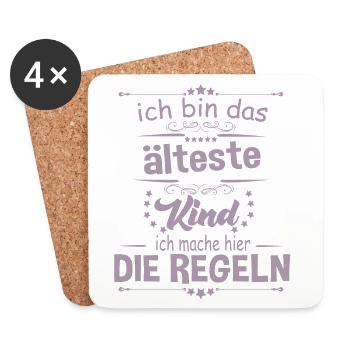 Ich bin das älteste Kind ich mache hier die Regeln - Untersetzer (4er-Set) - Weiß - Vorne