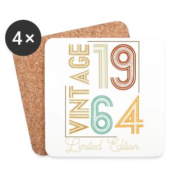 Vintage 1964 Limited Edition Aged to Perfection - Coasters (set of 4) - white - Front
