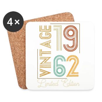 Vintage 1962 Limited Edition Aged to Perfection - Coasters (set of 4) - white - Front