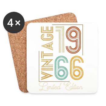 Vintage 1966 Limitierte Auflage bis zur Perfektion gereift - Untersetzer (4er-Set) - Weiß - Vorne