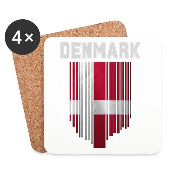 Flag of Denmark, Danish pride - Coasters (set of 4) - white - Front