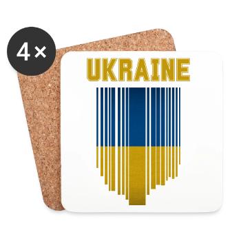 Ukrainian flag, Ukrainian pride - Coasters (set of 4) - white - Front