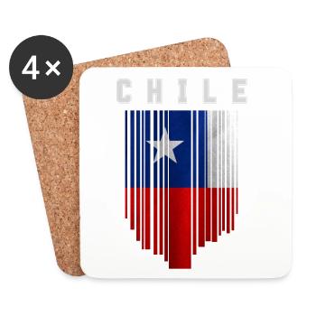 Flagge von Chile - Untersetzer (4er-Set) - Weiß - Vorne