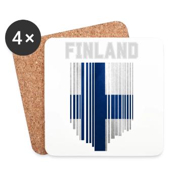 Flag of Finland, Finnish pride - Coasters (set of 4) - white - Front