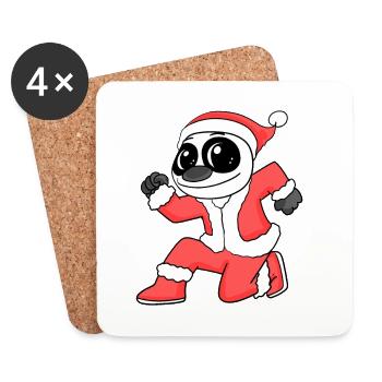Panda Cuddly Toy Christmas - Coasters (set of 4) - white - Front