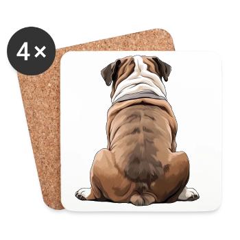 Bulldogge - Untersetzer (4er-Set) - Weiß - Vorne