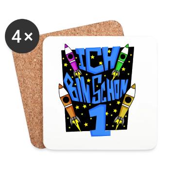 1 Jahre Geburtstag Junge Geschenk - Untersetzer (4er-Set) - Weiß - Vorne