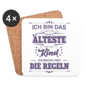 ich bin das älteste Kind ich mache die Regeln - Untersetzer (4er-Set) - Weiß - Vorne