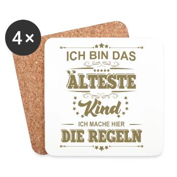 ich bin das älteste Kind ich mache die Regeln - Untersetzer (4er-Set) - Weiß - Vorne