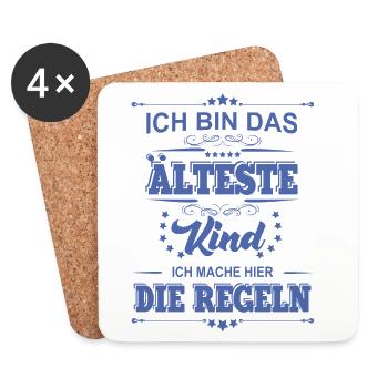 ich bin das älteste Kind ich mache die Regeln - Untersetzer (4er-Set) - Weiß - Vorne