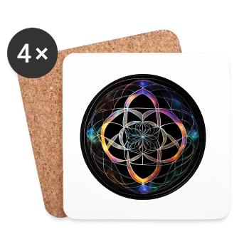 Flower of geometry in light - Coasters (set of 4) - white - Front