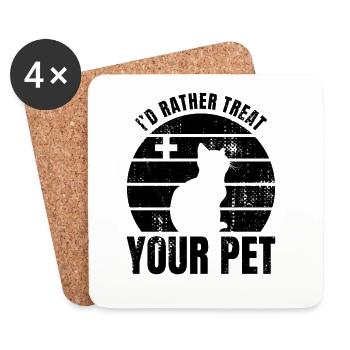 Veterinarian Quote - Coasters (set of 4) - white - Front