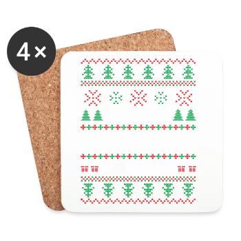C'est Mon Pull Moche De Noël - Dessous de verre (lot de 4) - blanc - Devant
