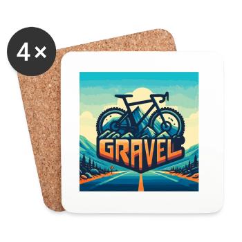 GRAVEL T-Shirt - Untersetzer (4er-Set) - Weiß - Vorne