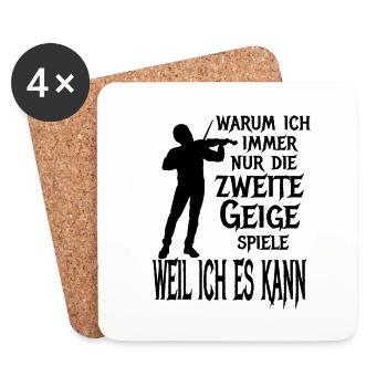 Zweite Geige Violine Klassik Orchester Musiker - Untersetzer (4er-Set) - Weiß - Vorne