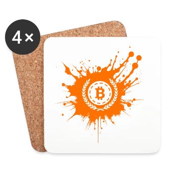 Bitcoin Crypto Cryptocurrency Splash - Coasters (set of 4) - white - Front