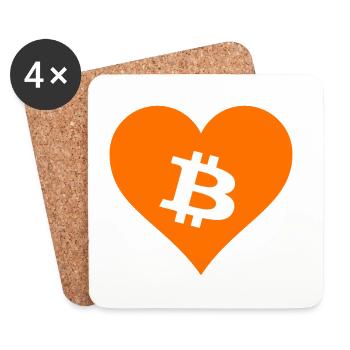 Bitcoin Crypto Cryptocurrency Splash - Untersetzer (4er-Set) - Weiß - Vorne