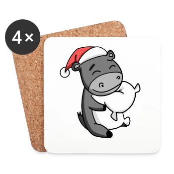 Ass Cute Tired Sleeping In Christmas - Coasters (set of 4) - white - Front