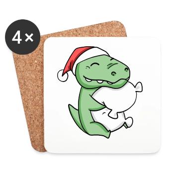 Crocodile Cute Tired Sleeping In Christmas - Coasters (set of 4) - white - Front
