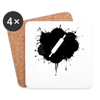 Rolling pin - Coasters (set of 4) - white - Front
