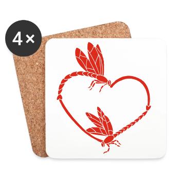 Insect Love (Red) - Coasters (set of 4) - white - Front