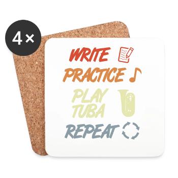 Tuba Motivation - Coasters (set of 4) - white - Front