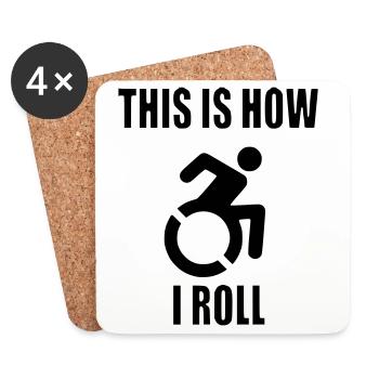So rolle ich meinen Rollstuhl * - Untersetzer (4er-Set) - Weiß - Vorne