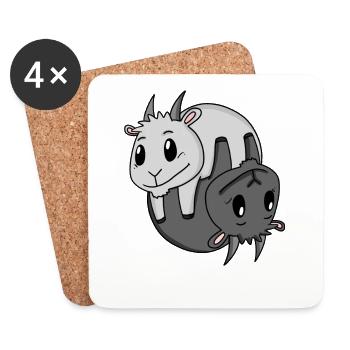 Yin Yang Zeichen Ziege - Untersetzer (4er-Set) - Weiß - Vorne