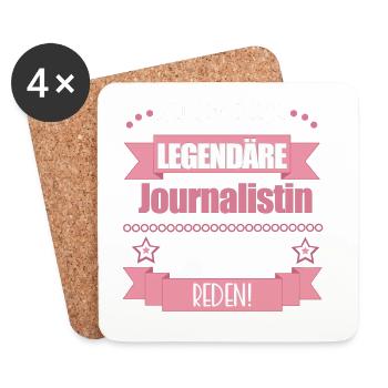 Lustiger Spruch für Journalistin – Geschenkidee - Untersetzer (4er-Set) - Weiß - Vorne