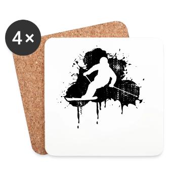 Skier - Coasters (set of 4) - white - Front
