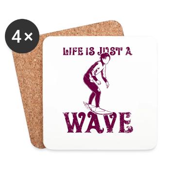 Life is just a wave - Coasters (set of 4) - white - Front