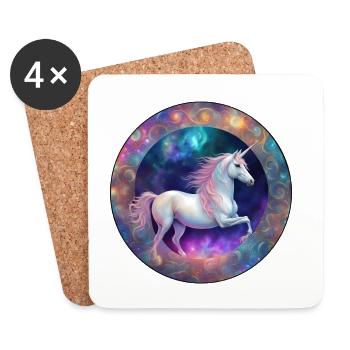 Galactic Unicorn Circle - Coasters (set of 4) - white - Front