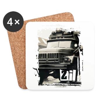 ZIL 131 DDR - Untersetzer (4er-Set) - Weiß - Vorne