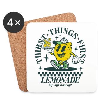 Thirst things first - Lemonade - Coasters (set of 4) - white - Front
