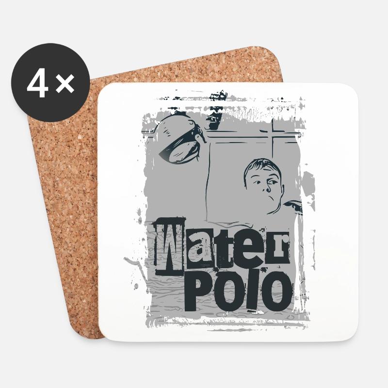 Wasserball minimalistisch - Untersetzer (4er-Set) - Weiß