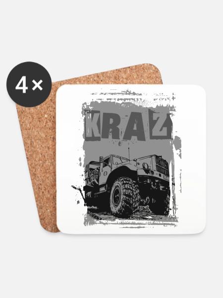 KRAZ LKW - Untersetzer (4er-Set) - Weiß