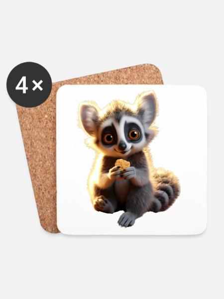 Katta Lemuren Liebhaber Lemur Kattas Maki Katta - Untersetzer (4er-Set) - Weiß