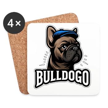 Bulldogo Cap Mascot - Untersetzer (4er-Set) - Weiß - Vorne