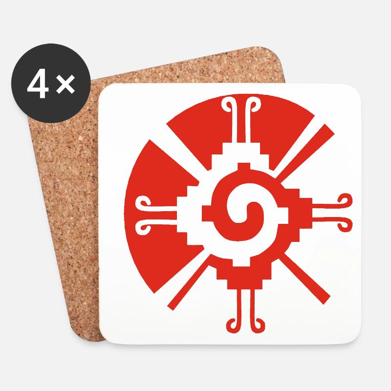 Rotes Maya-Schutzsymbol - Untersetzer (4er-Set) - Weiß