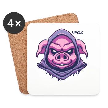 Pay homage to Pigletor, the magical tyrant pig - Coasters (set of 4) - white - Front