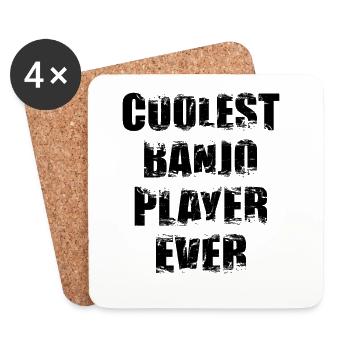 Banjospieler - Untersetzer (4er-Set) - Weiß - Vorne